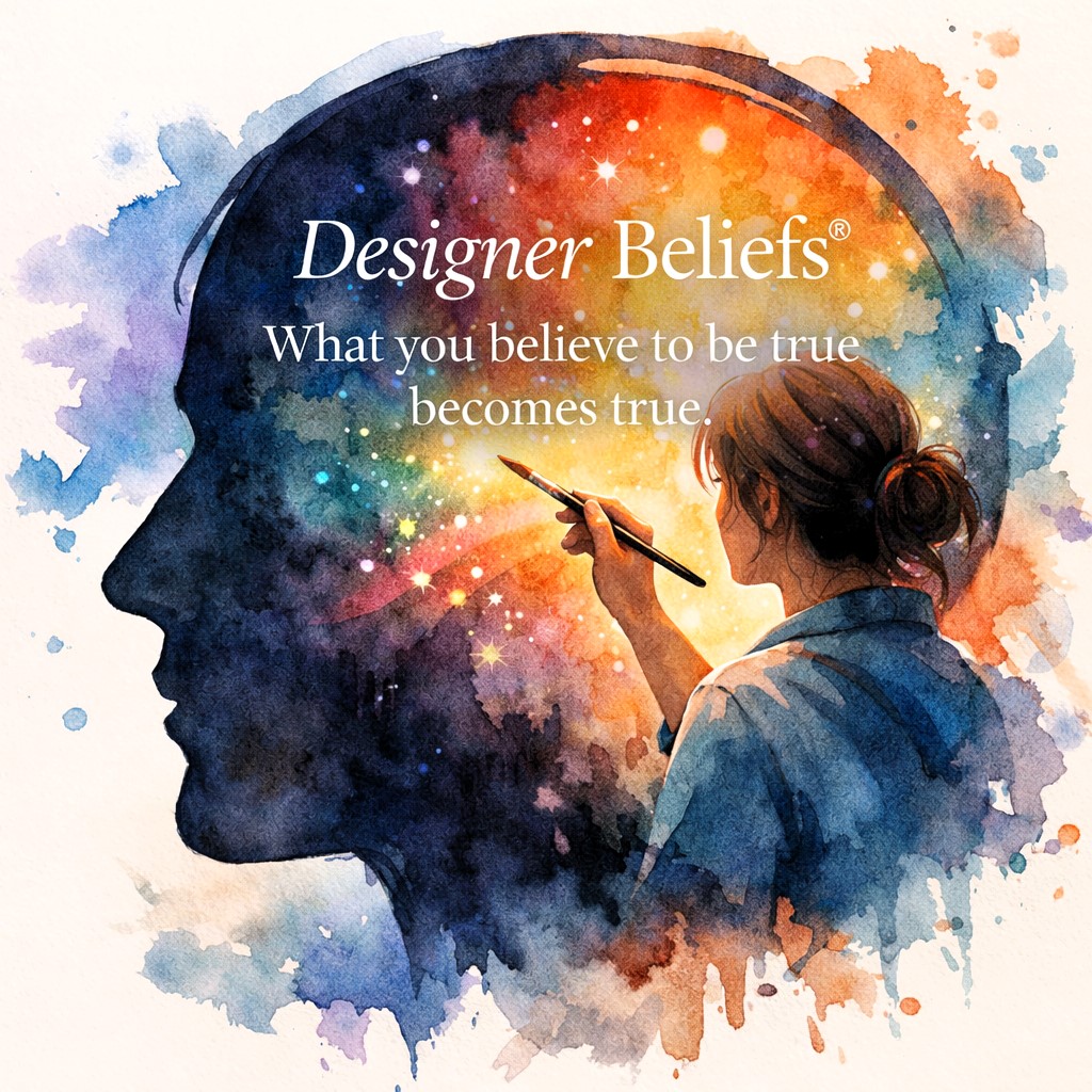 Your mindset shapes your life.  Empowering beliefs make a better life.  Mind in transformation image.